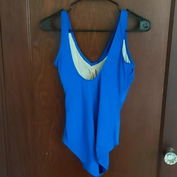 Roxanne Blue Cinch Waist Middle One Piece Swimsuit Size 10/ 34D - Picture 7 of 12